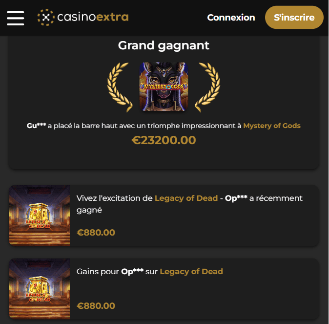 Extra Casino Avis pour Gagnants