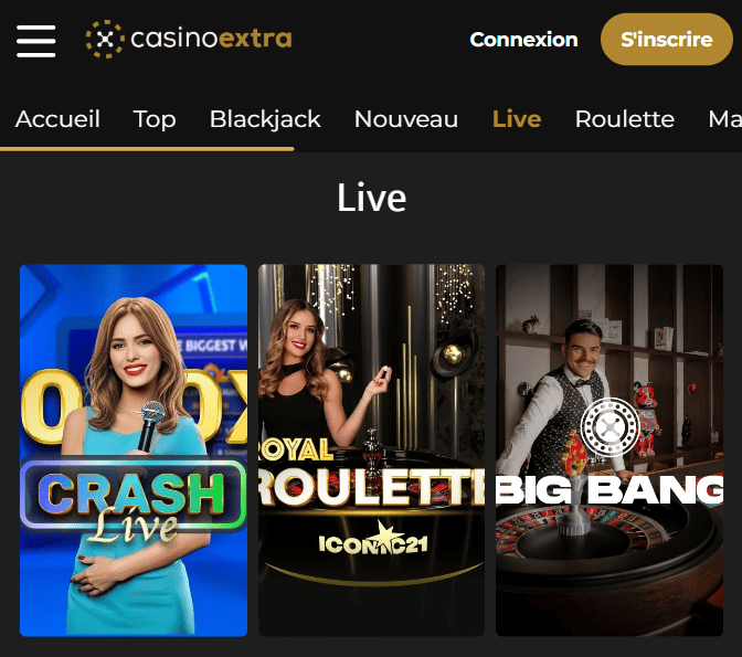 Connexion à Casino Extra et Découvrez Croupier en Direct Jeux