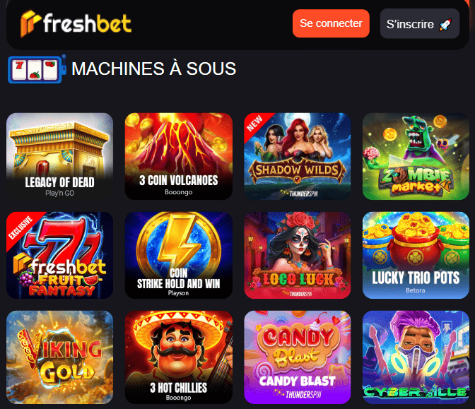 Meilleurs Machines à sous au Fresh Bet France
