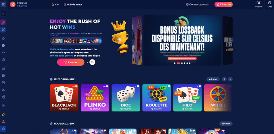 Login à site le plus rentable CelsiusCasino